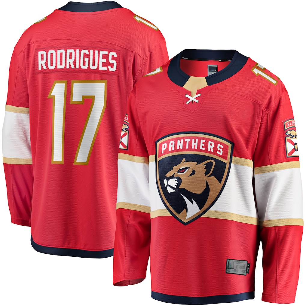 harde F.Panthers #17 Evan Rodrigues Red Home Breakaway Jerseys