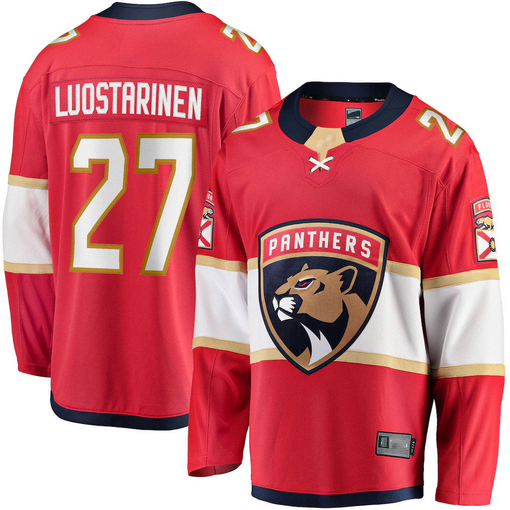 harde F.Panthers #27 Eetu Luostarinen Red Home Breakaway Player Jerseys