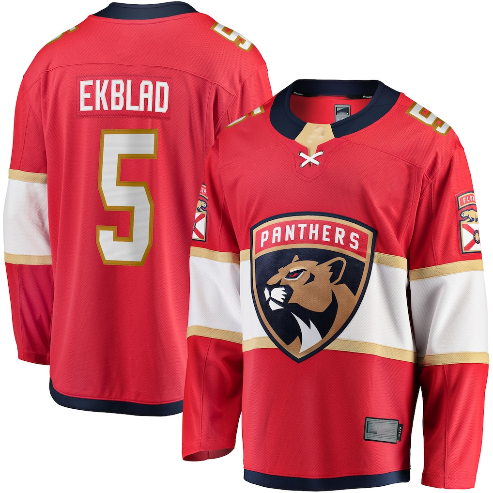 harde F.Panthers #5 Aaron Ekblad Red Home Team Breakaway Player Jerseys