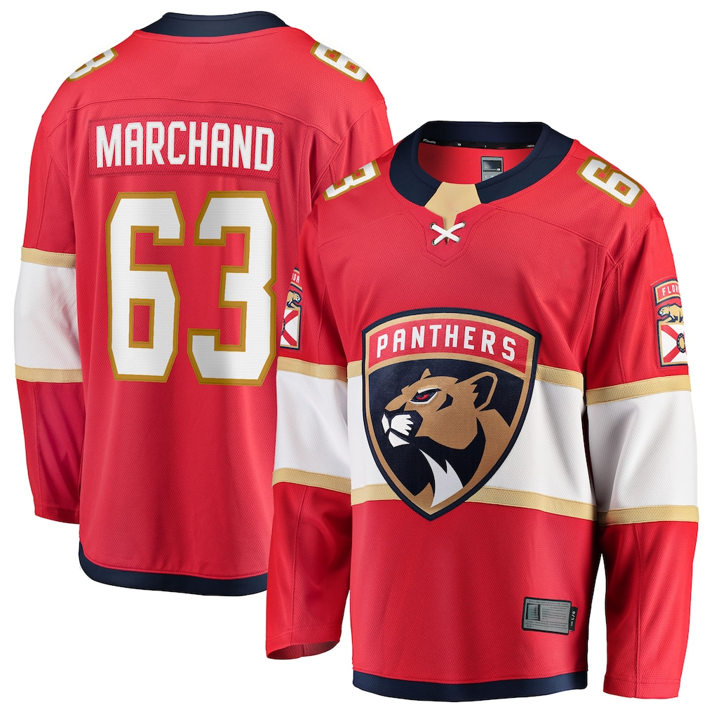 harde F.Panthers #63 Brad Marchand Red Home Breakaway Jerseys