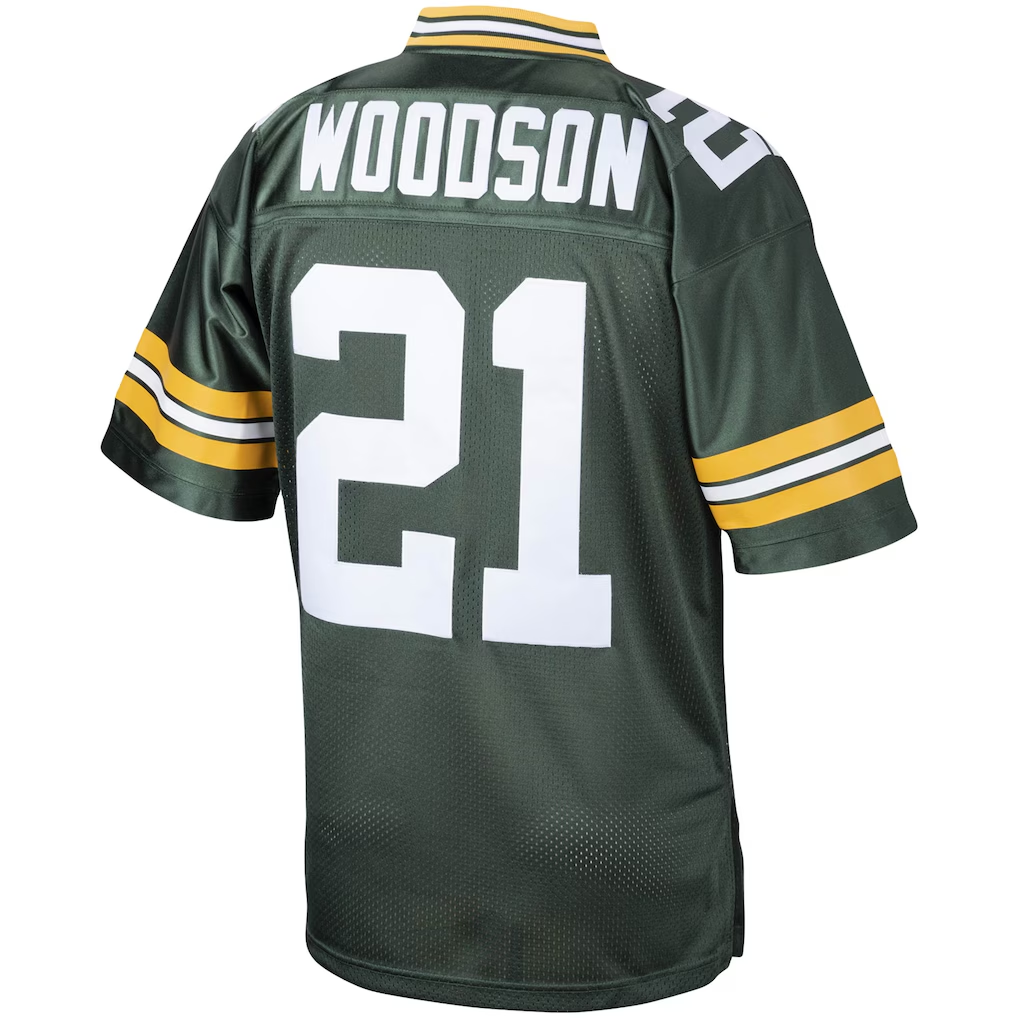 harde GB.Packers 2010 #21 Charles Woodson Mitchell & Ness Green Authentic Throwback Retired Player Jersey Stitched Puhic