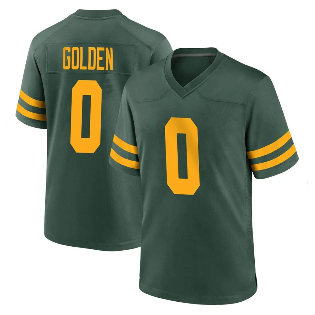 harde GB.Packers #0 Matthew Golden Player Green Alternate Home Game Stitched Jerseys