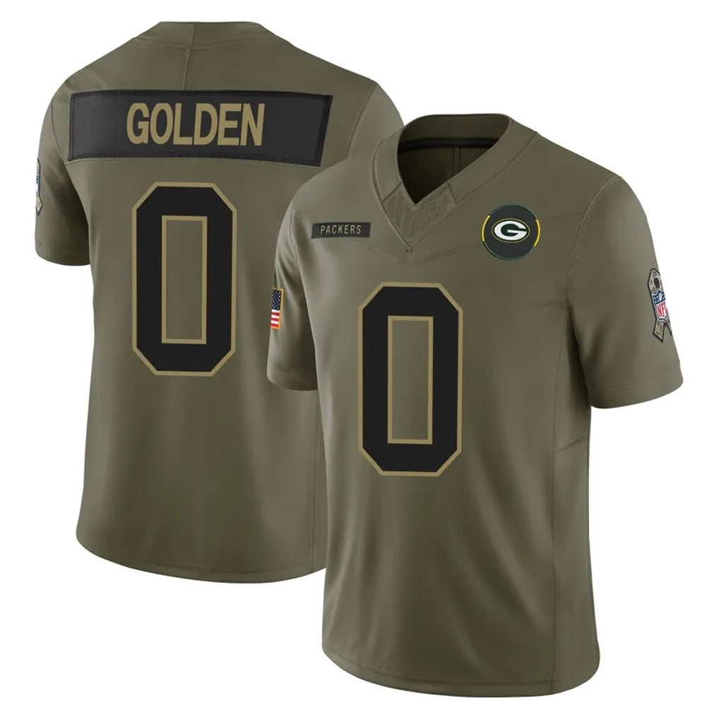 harde GB.Packers #0 Matthew Golden Player Olive 2025 Salute To Service Limited Home Game Stitched Jerseys