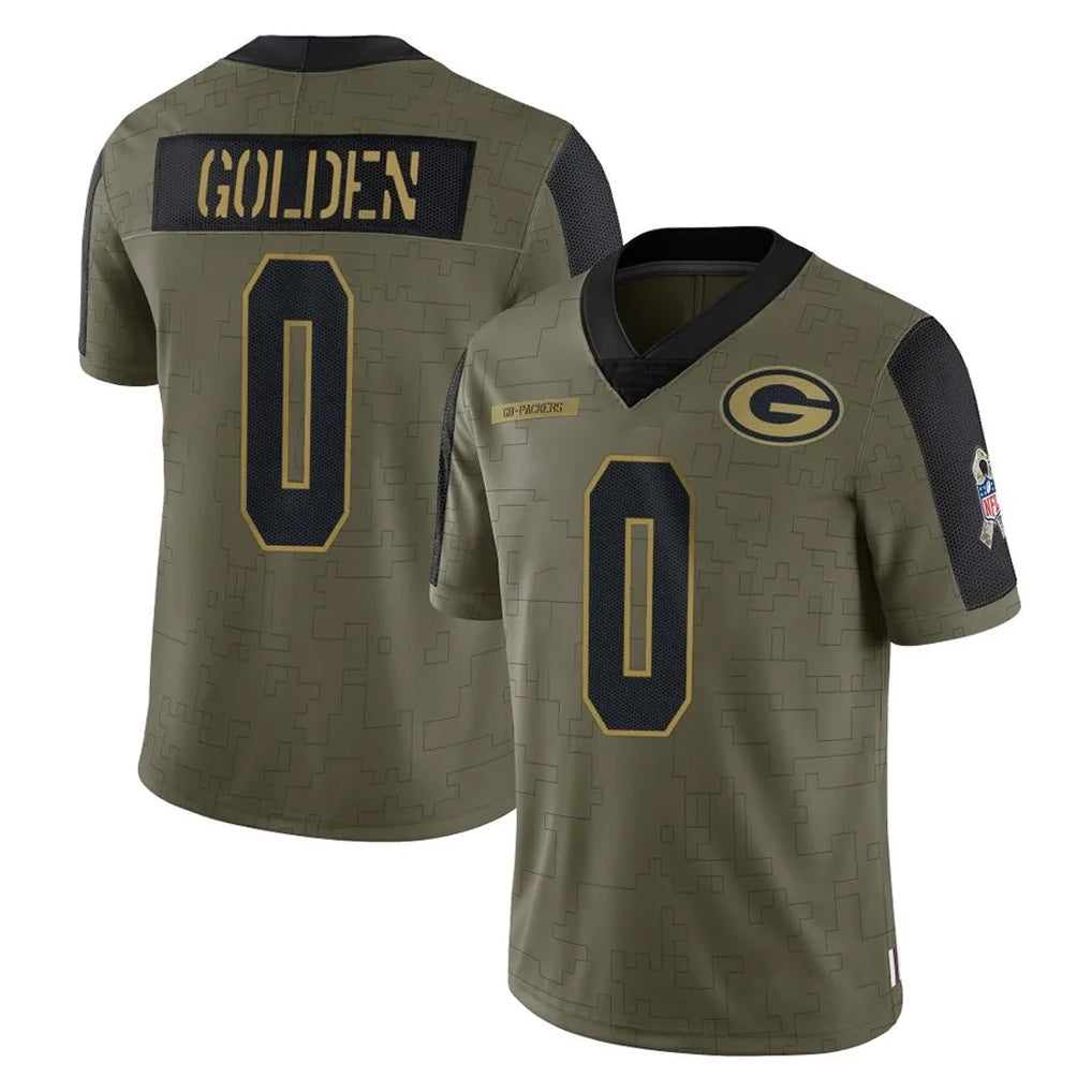 harde GB.Packers #0 Matthew Golden Player Olive Salute To Service Limited Game Stitched Jerseys