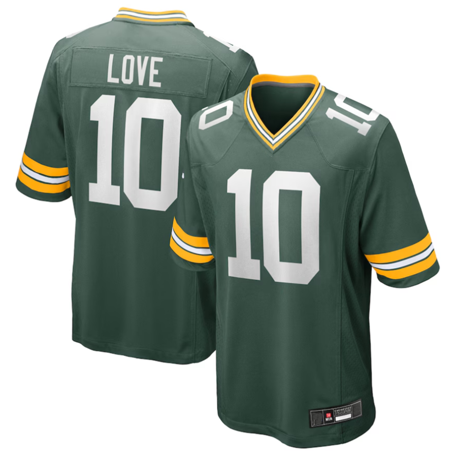 harde GB.Packers #10 Jordan Love Player Green Game Stitched Jerseys