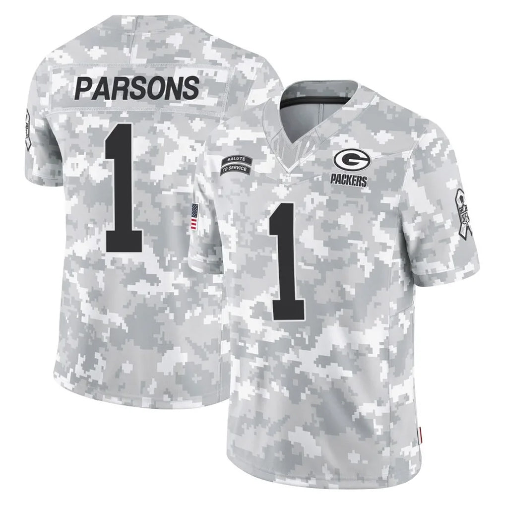 harde GB.Packers #1 Micah Parsons Player Arctic Camo Salute To Service Limited Stitched Jerseys