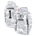 harde GB.Packers #1 Micah Parsons Player Arctic Camo Salute to Service Hoodies Limited Game Stitched Jerseys