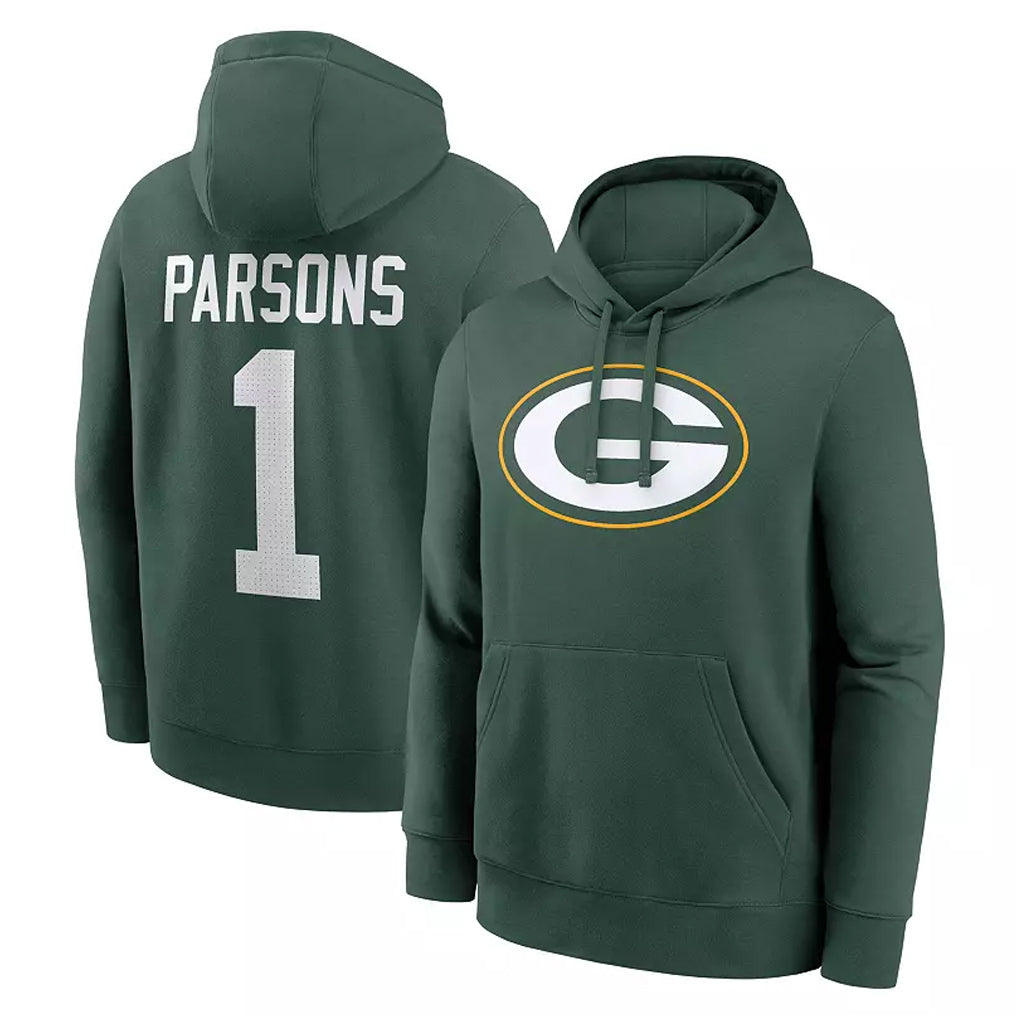 harde GB.Packers #1 Micah Parsons Player Black Pullover Hoodies Limited Stitched Jerseys