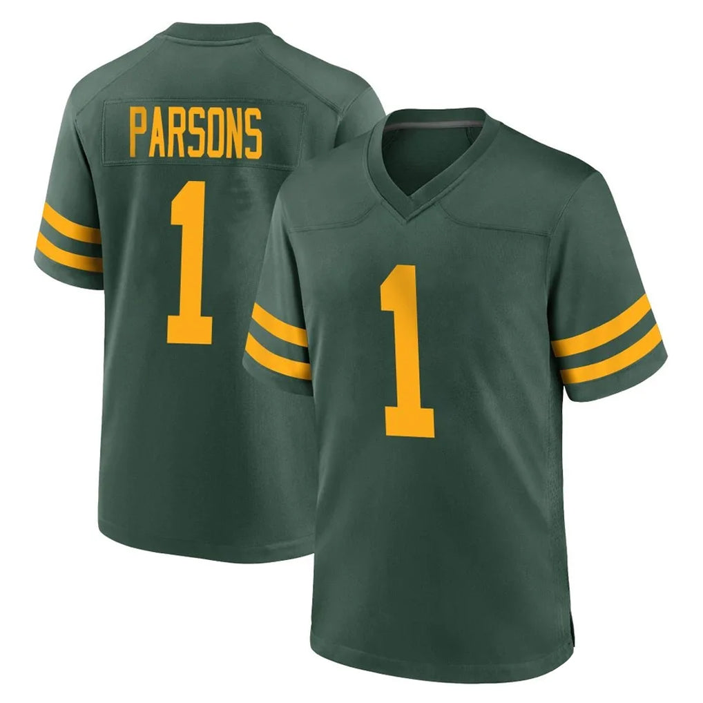 harde GB.Packers #1 Micah Parsons Player Green Alternate Home Game Stitched Jerseys
