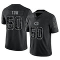 harde GB.Packers #50 Zach Tom Player Black Reflective Limited Home Game Stitched Jerseys
