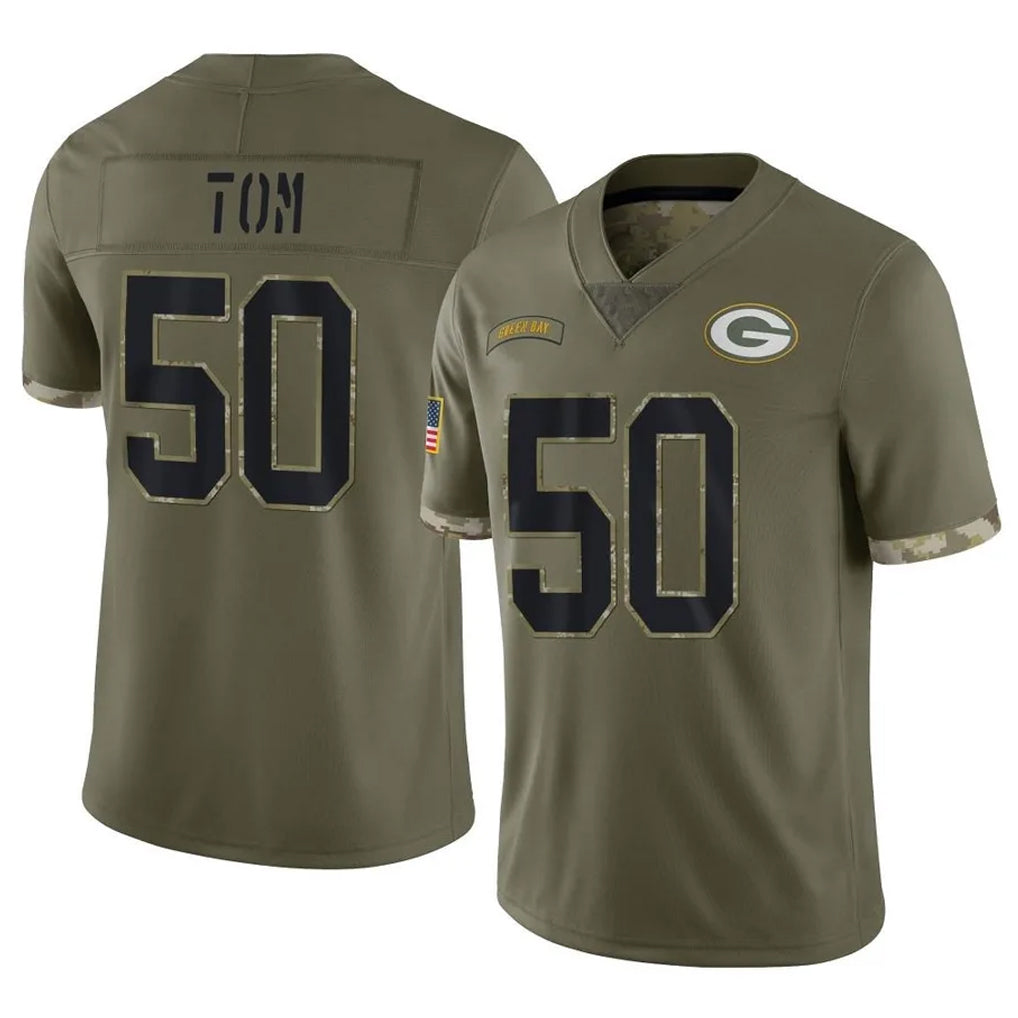 harde GB.Packers #50 Zach Tom Player Olive Salute To Service Limited Stitched Jerseys
