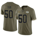 harde GB.Packers #50 Zach Tom Player Olive Salute To Service Limited Stitched Jerseys