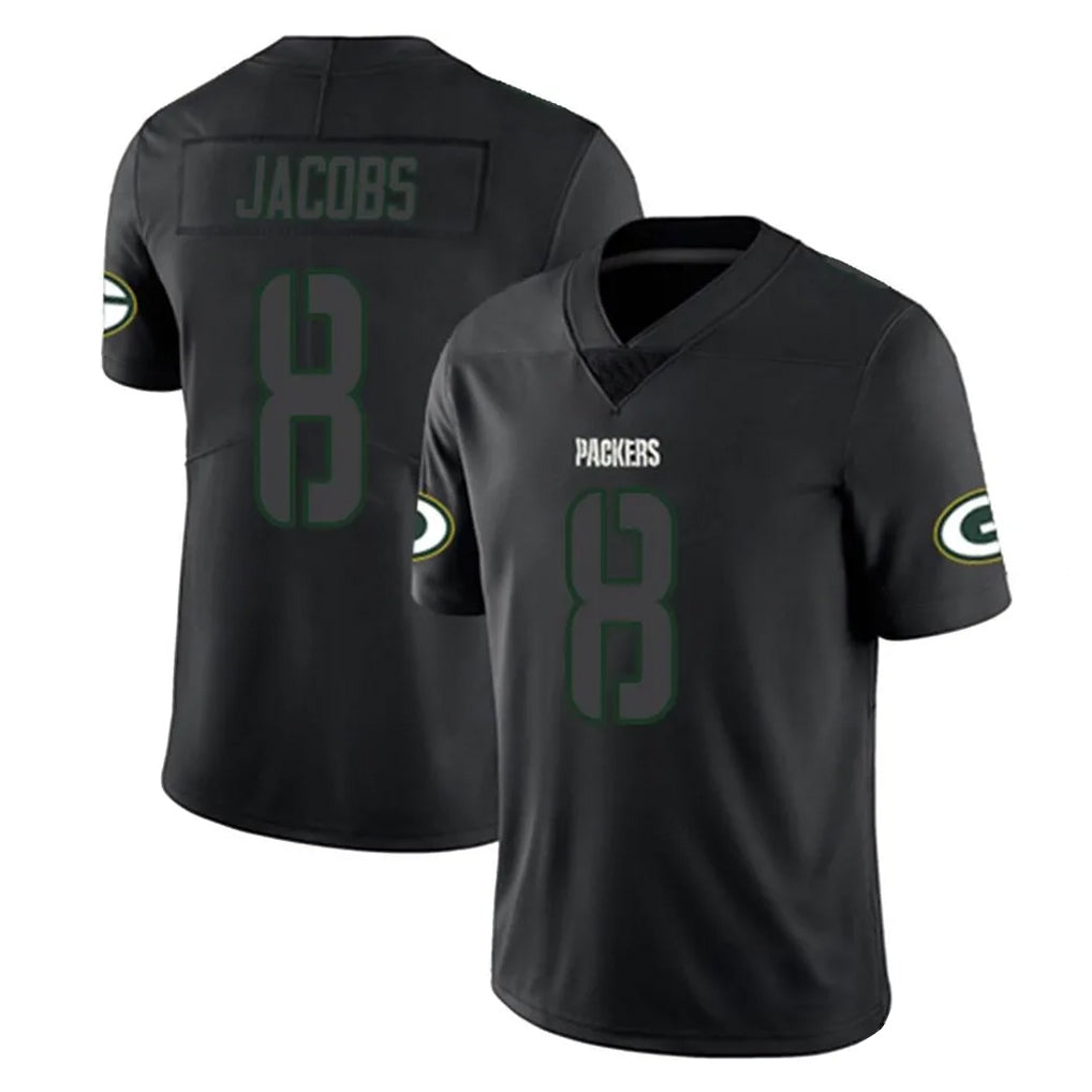 harde GB.Packers #8 Josh Jacobs Player Black Impact Limited Home Game Stitched Jerseys