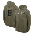 harde GB.Packers #8 Josh Jacobs Player Olive Salute to Service Pullover Hoodies Limited Stitched Jerseys