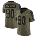 harde GB.Packers #90 Lukas Van Ness Player Olive Salute To Service Limited Game Stitched Jerseys