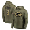 harde GB.Packers #9 Christian Watson Player Olive Salute to Service Pullover Hoodies Home Game Stitched Jerseys
