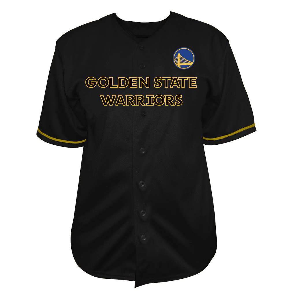 harde G.State Warriors Black Big & Tall Pop Full-Button Jerseys