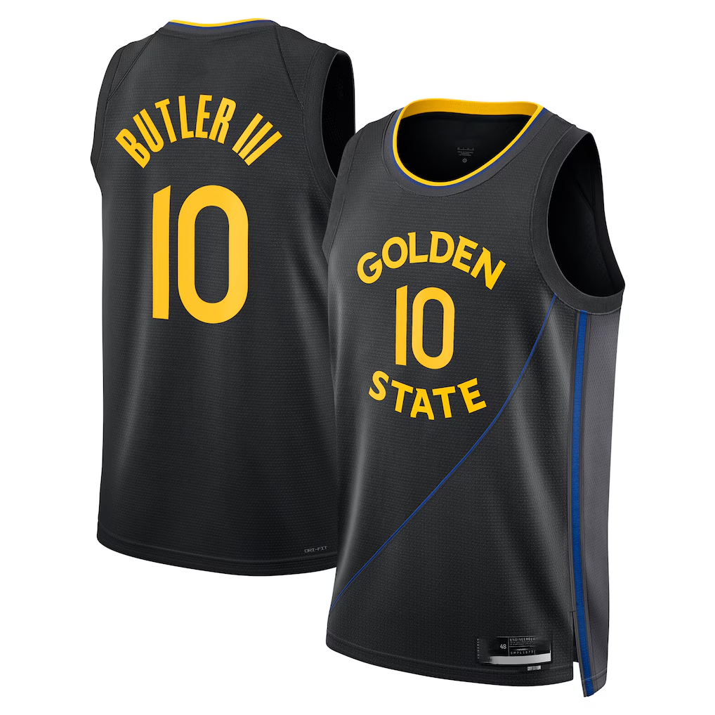 harde G.State Warriors #10 Jimmy Butler III Jordan Brand Black Swingman Jerseys - Statement Edition