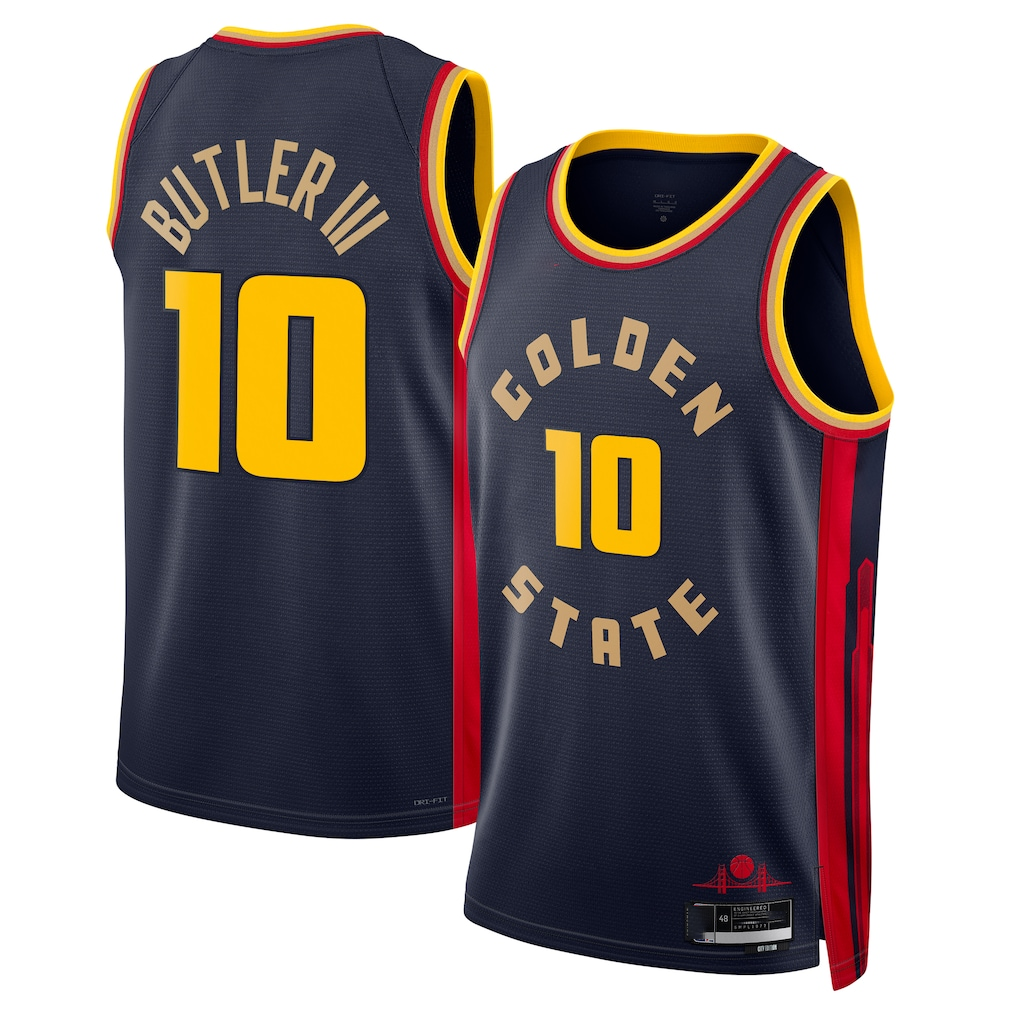 harde G.State Warriors #10 Jimmy Butler III Navy Swingman Jerseys - City Edition