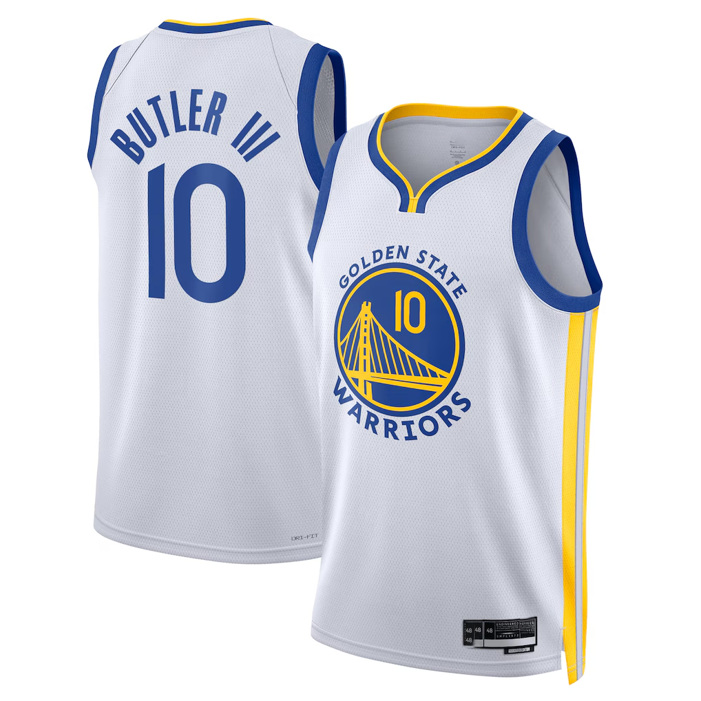 harde G.State Warriors #10 Jimmy Butler III White Swingman Jerseys - Association Edition