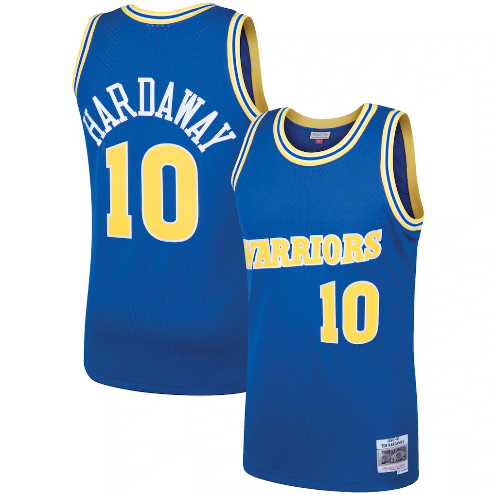harde G.State Warriors #10 Tim Hardaway Mitchell & Ness Royal 199091 Hardwood Classics Swingman Jerseys