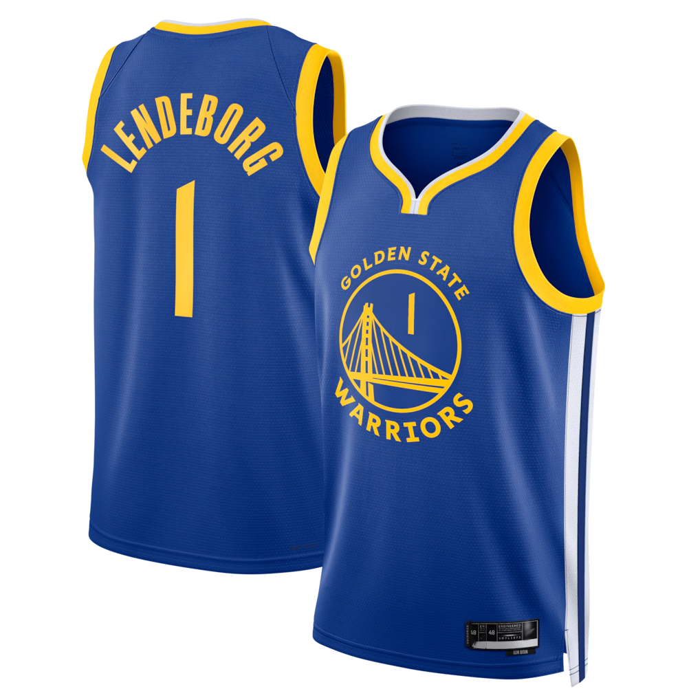 harde G.State Warriors #1 Yaxel Lendeborg Royal Swingman Jerseys - Icon Edition