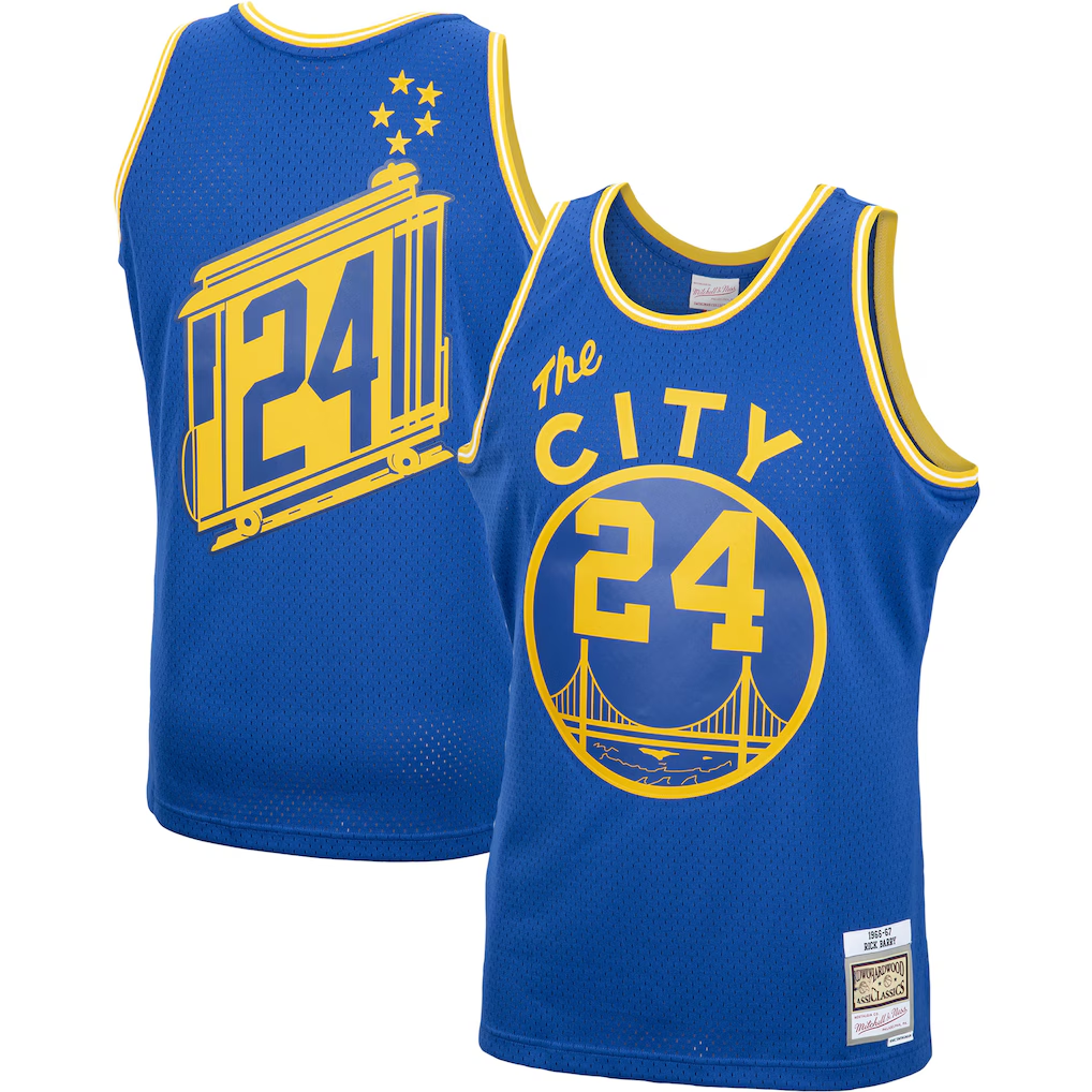 harde G.State Warriors #24 Rick Barry Mitchell & Ness Royal 1966-67 Hardwood Classics Swingman Jerseys