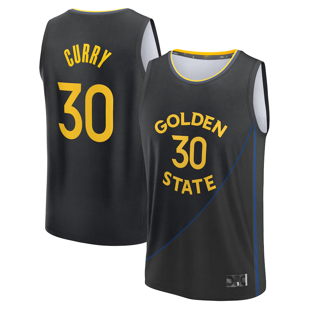 harde G.State Warriors #30 Stephen Curry Black Fast Break Replica Player Jerseys - Statement Edition