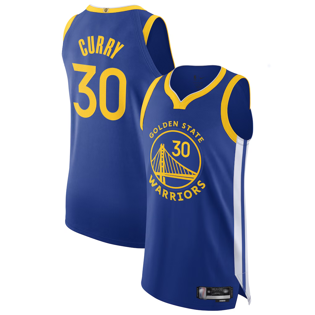harde G.State Warriors #30 Stephen Curry Royal Authentic Jerseys - Icon Edition