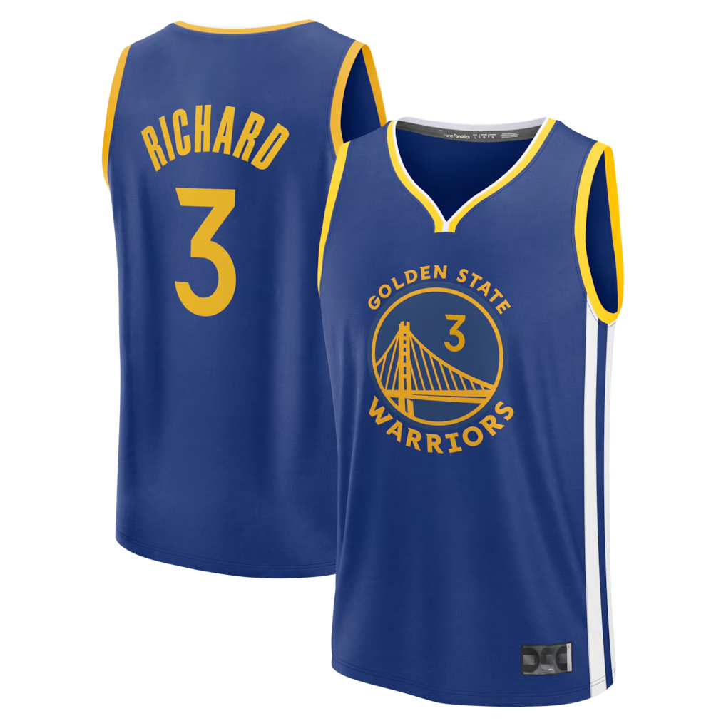 harde G.State Warriors #3 Will Richard Blue Fast Break Replica Jerseys - Icon Edition