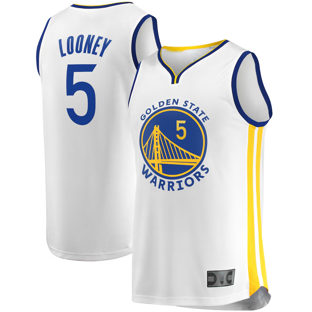harde G.State Warriors #5 Kevon Looney White Fast Break Player Replica Jerseys - Association Edition