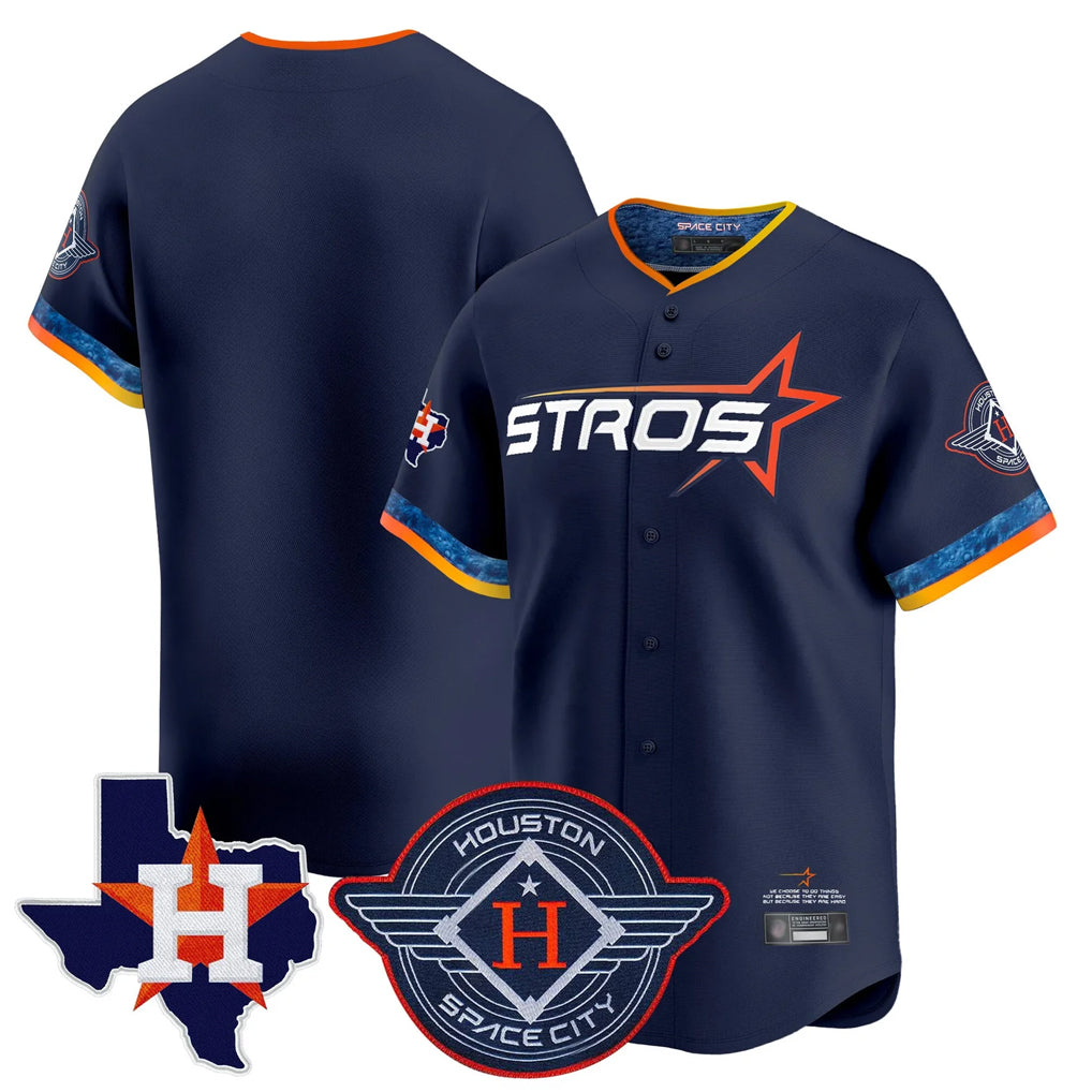 harde H.Astros Navy City Connect Texas Patch Vapor Premier Blank Player Limited Home Stitched Jerseys
