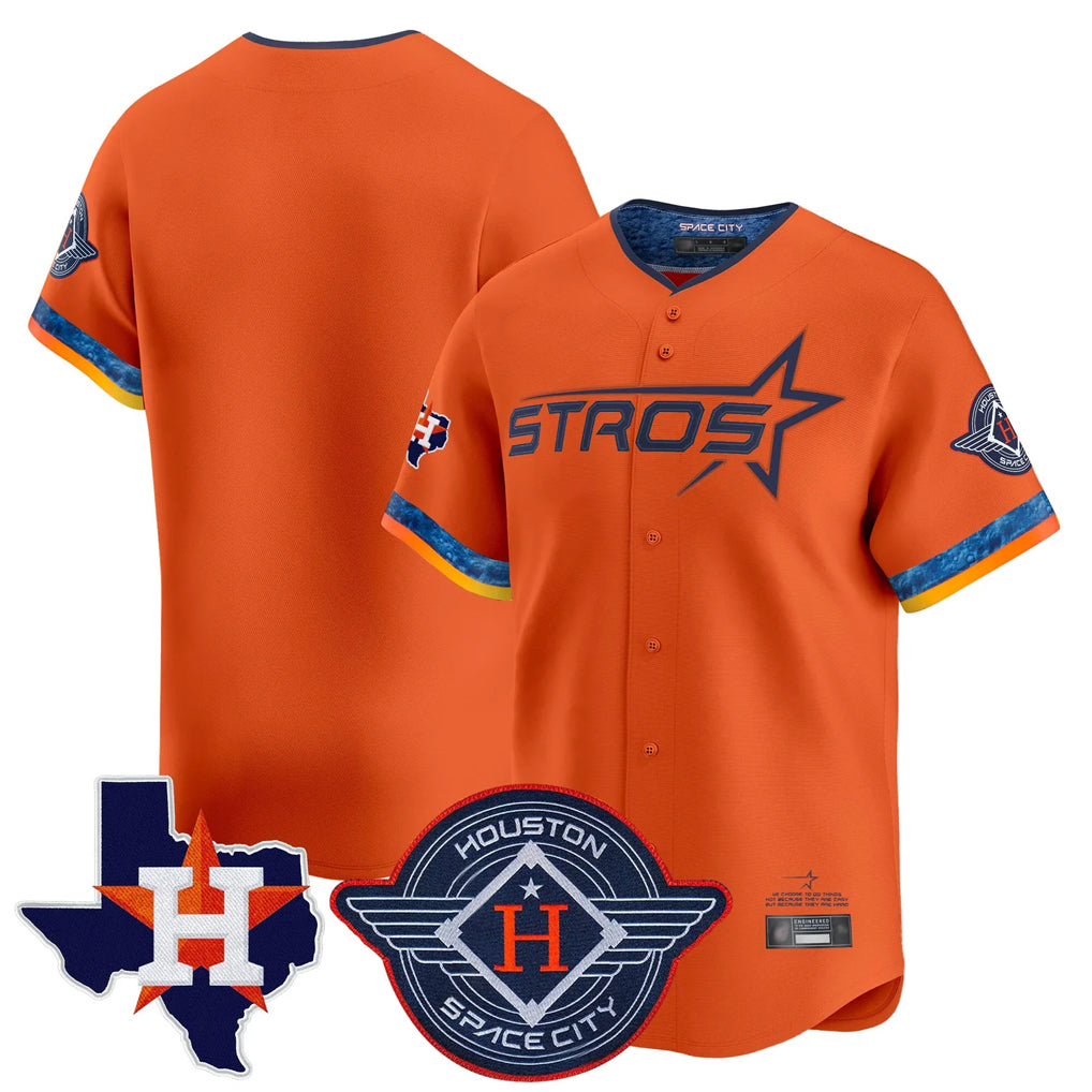 harde H.Astros Orange City Connect Texas Patch Vapor Premier Blank Player Limited Home Stitched Jerseys