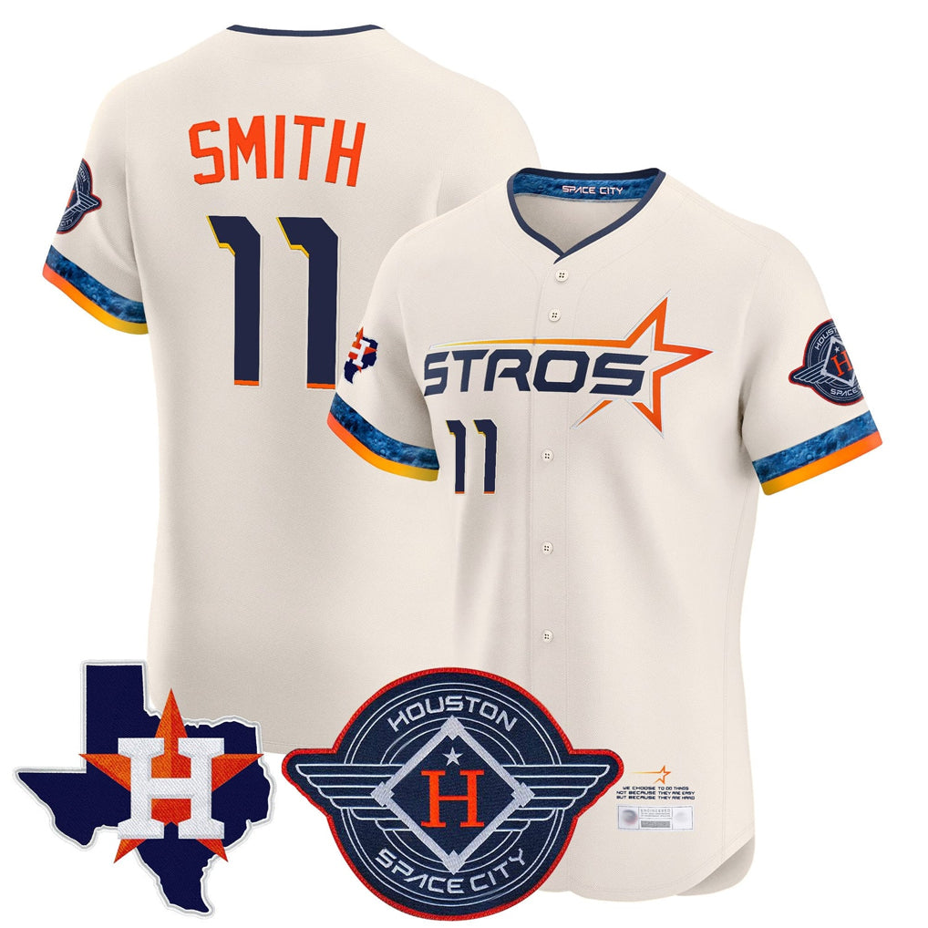 harde H.Astros #11 Cam Smith Player Cream City Connect Texas Patch Vapor Premier Limited Elite Home Stitched Jerseys