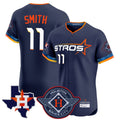 harde H.Astros #11 Cam Smith Player Navy City Connect Texas Patch Vapor Premier Limited Elite Home Stitched Jerseys
