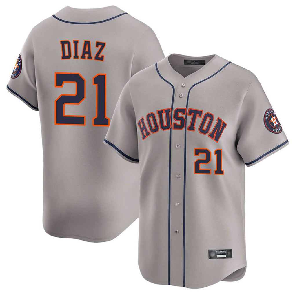 harde H.Astros #21 Yainer Diaz Player Gray Home Limited Stitched Jerseys