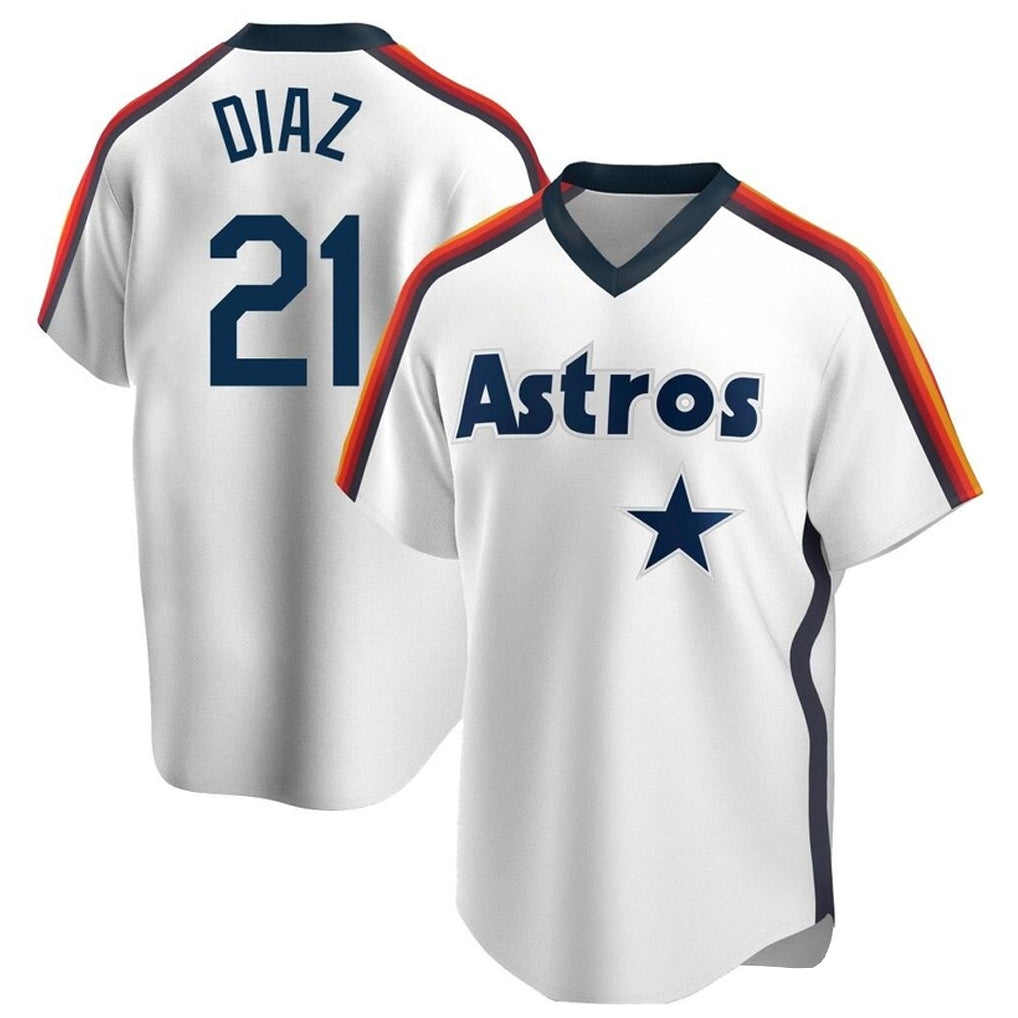 harde H.Astros #21 Yainer Diaz Player White Cooperstown Collection T-shirt Stitched Jerseys