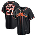 harde H.Astros #27 Jose Altuve Player Black Fashion Out Home Game Stitched Jerseys
