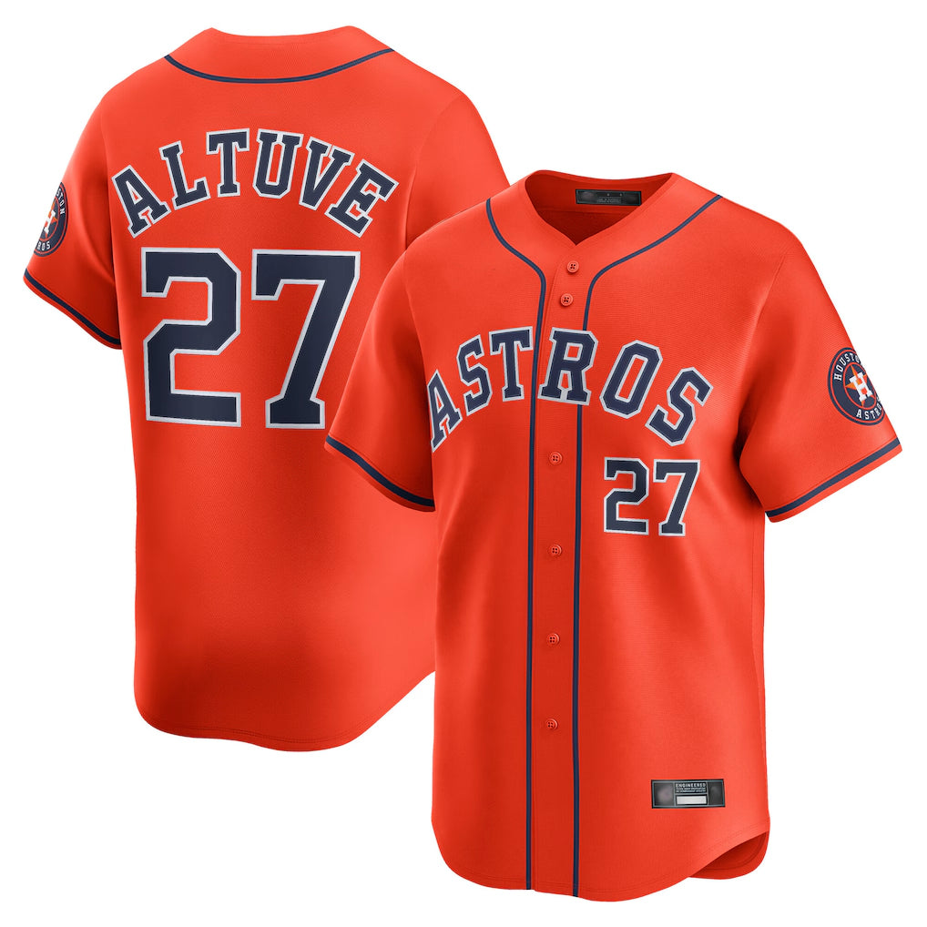 harde H.Astros #27 Jose Altuve Player Orange Home Limited Stitched Jerseys