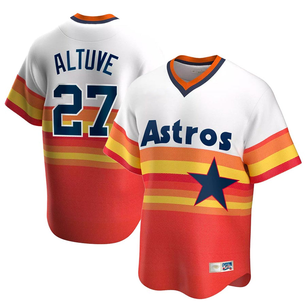 harde H.Astros #27 Jose Altuve Player Rainbow Cooperstown Collection T-shirt Stitched Jerseys