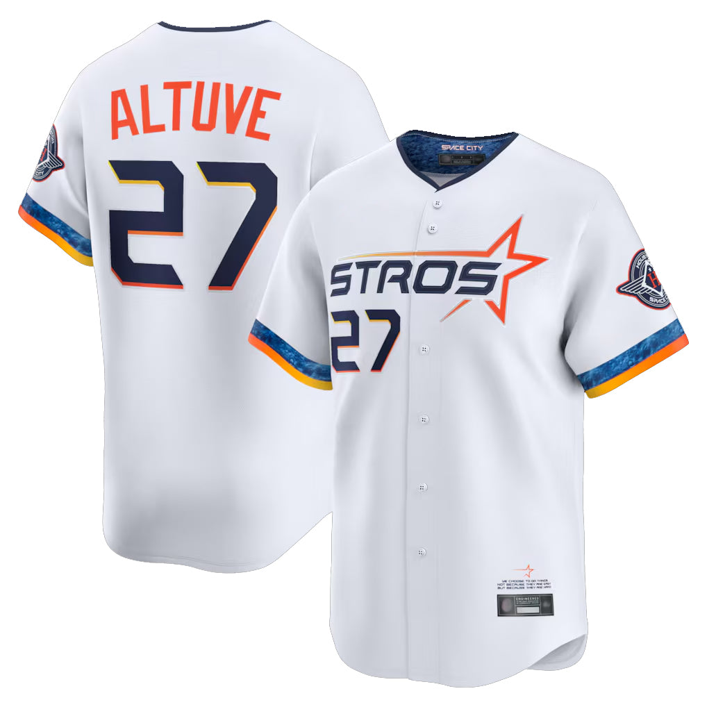 harde H.Astros #27 Jose Altuve Player White City Connect Limited Home Stitched Jerseys