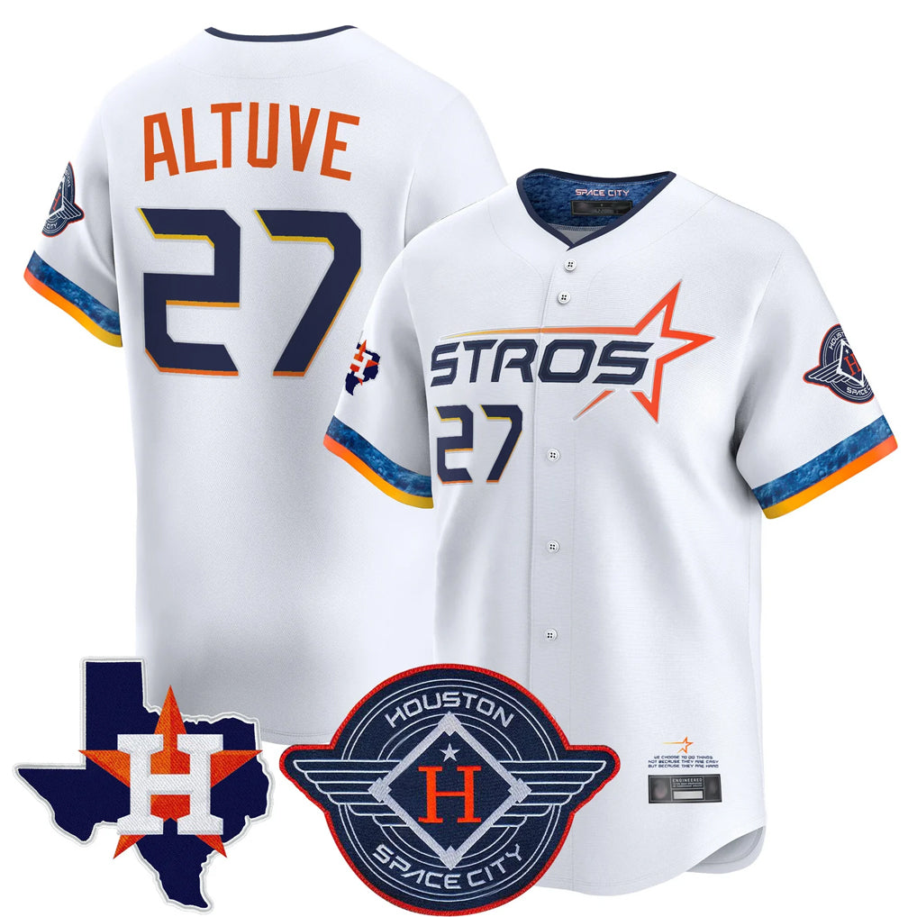 harde H.Astros #27 Jose Altuve Player White City Connect Texas Patch Vapor Premier Limited Home Stitched Jerseys