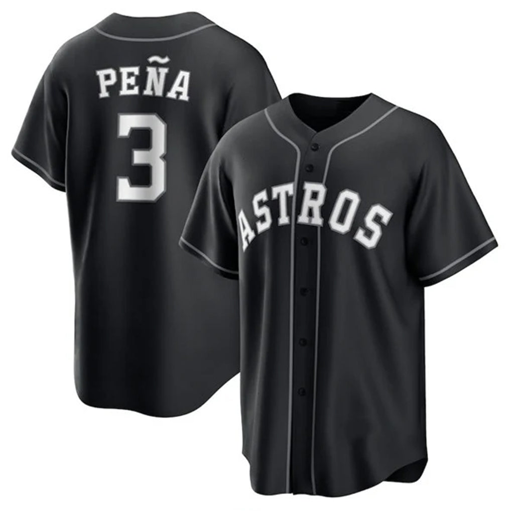 harde H.Astros #3 Jeremy Pe?a Player Black Home Game Stitched Jerseys
