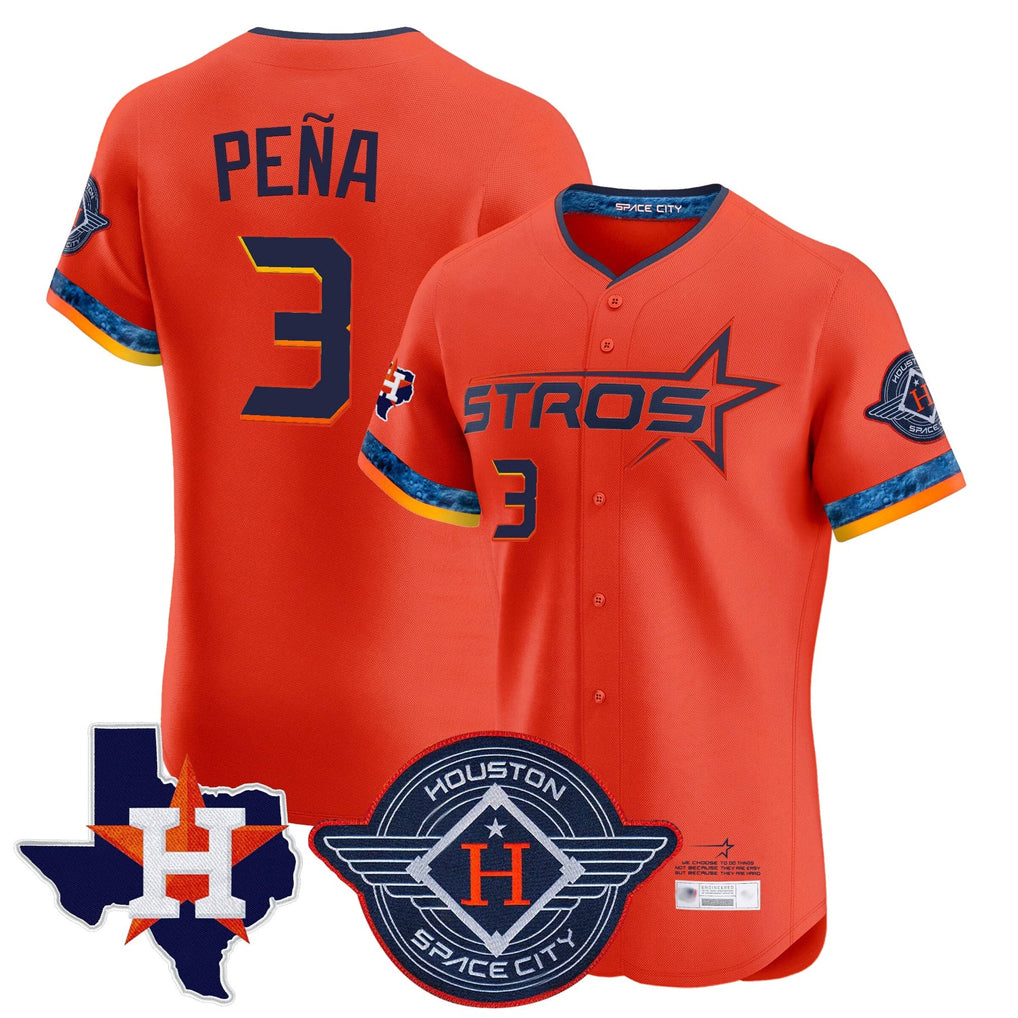 harde H.Astros #3 Jeremy Pe?a Player Orange City Connect Texas Patch Vapor Premier Limited Elite Home Stitched Jerseys