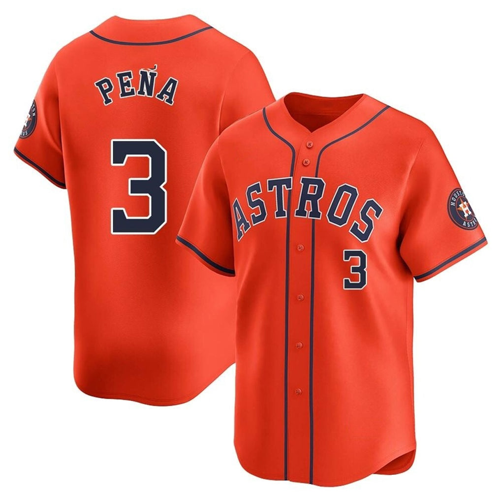 harde H.Astros #3 Jeremy Pe?a Player Orange Home Limited Stitched Jerseys