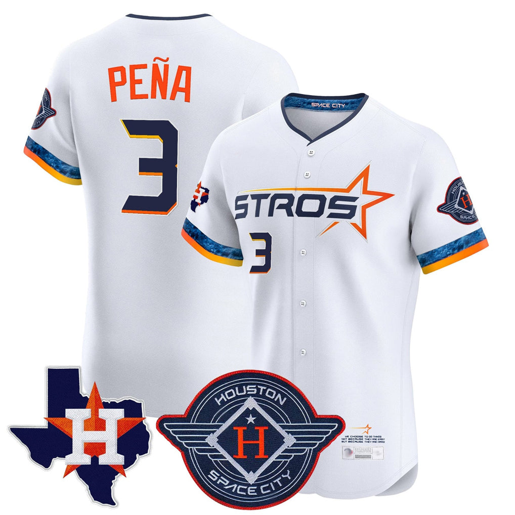 harde H.Astros #3 Jeremy Pe?a Player White City Connect Texas Patch Vapor Premier Limited Elite Home Stitched Jerseys