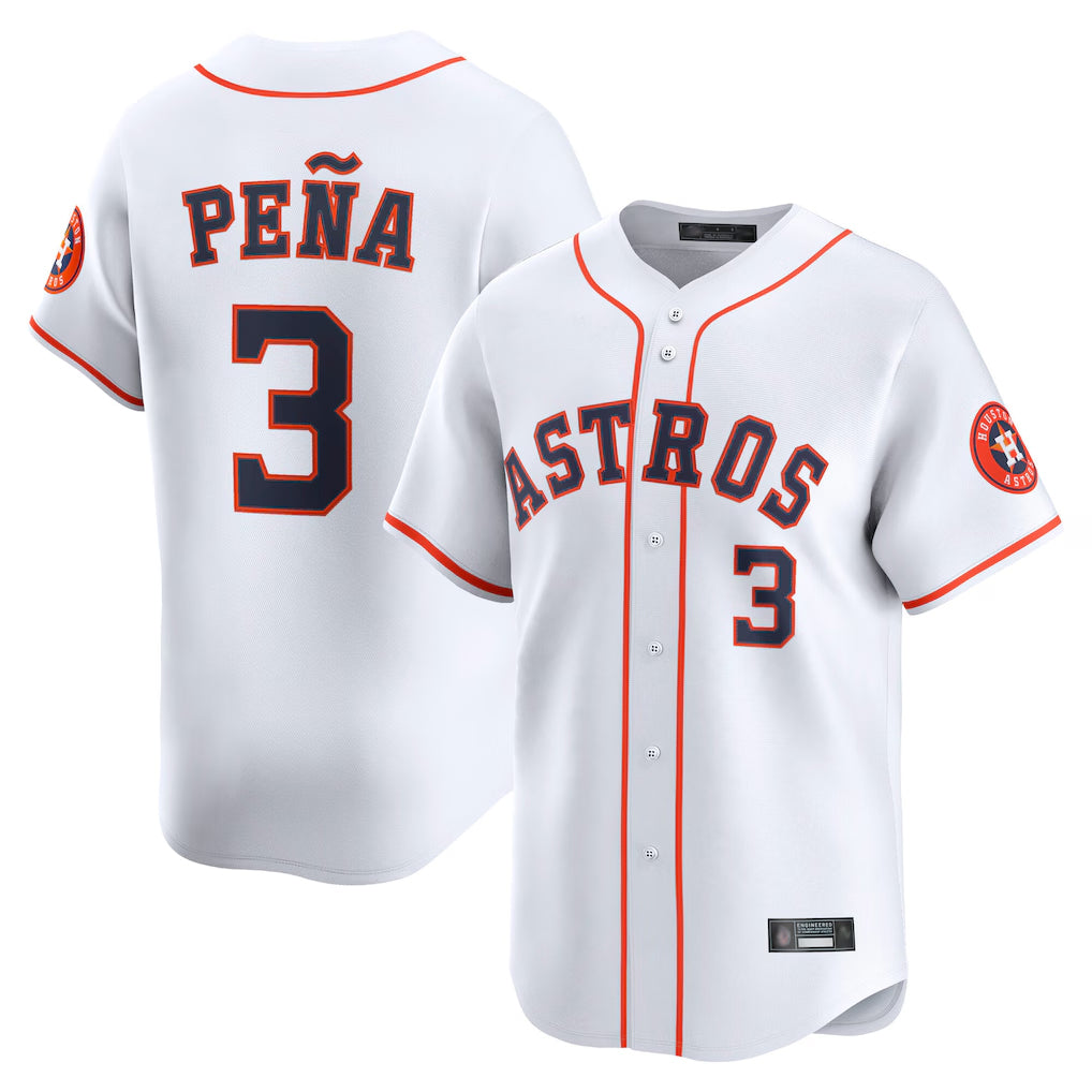harde H.Astros #3 Jeremy Pe?a Player White Home Limited Stitched Jerseys