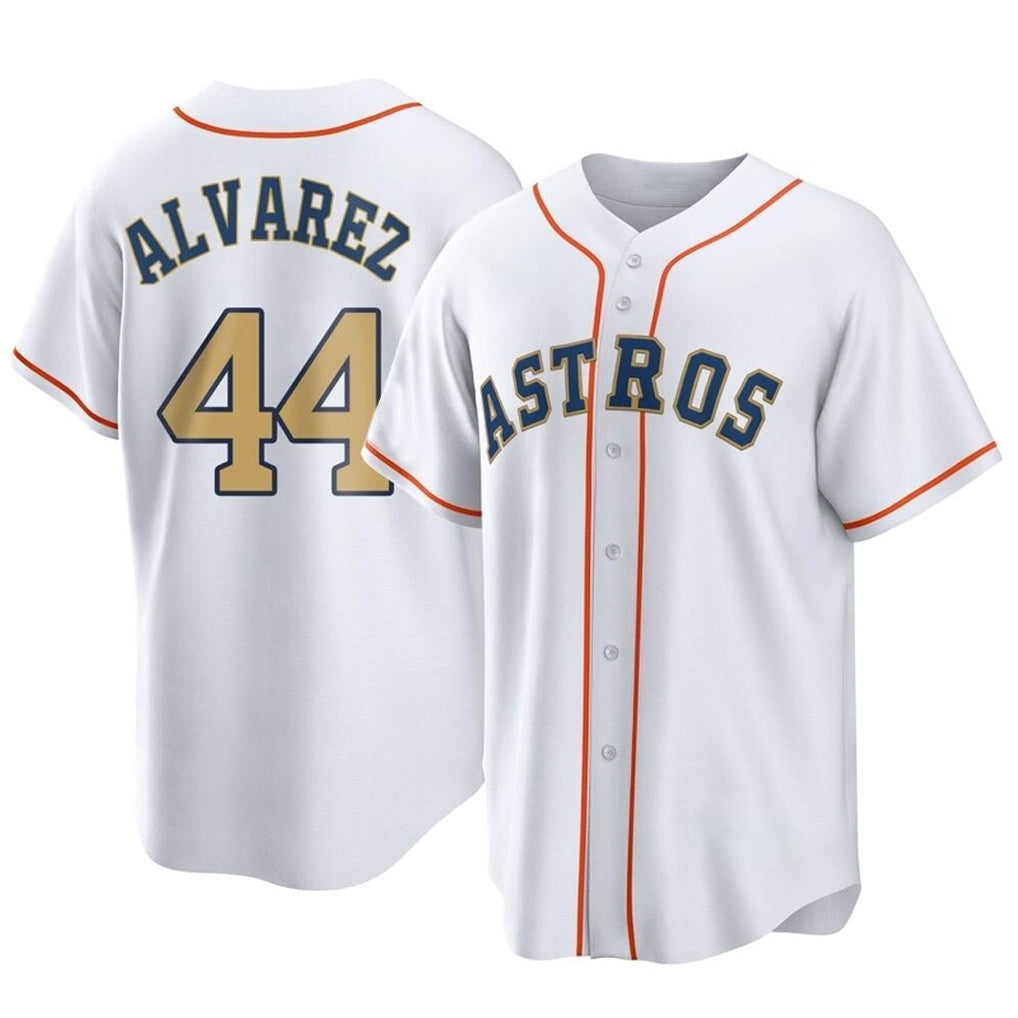 harde H.Astros #44 Yordan Alvarez Player Gold Collection Game Home Stitched Jerseys