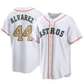 harde H.Astros #44 Yordan Alvarez Player Gold Collection Game Home Stitched Jerseys