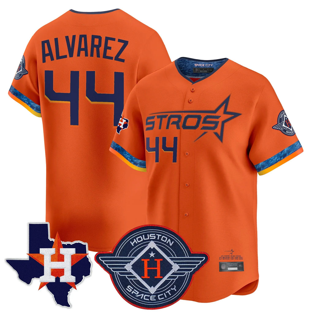 harde H.Astros #44 Yordan Alvarez Player Orange City Connect Texas Patch Vapor Premier Limited Home Stitched Jerseys